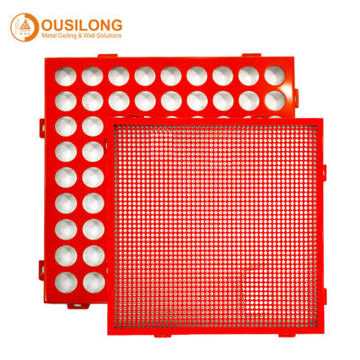 Perforated Dropped Wall Ceiling Tiles for Cladding / Elegant Aluminium CNC Carving Exterior PVDF Metal Wall Panels