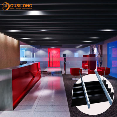 Construction Suspended Metal Linear Baffle Strip Decorative Extruded Aluminium / Aluminum Profile Wall Ceiling Panel