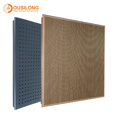 Punching White Metal Acoustic Ceiling Panel Suspended Aluminum / Aluminium Ceiling For Sale