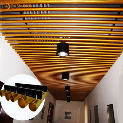 Decorative Suspending Linear Metal Ceiling In Building Aluminum Round Tube