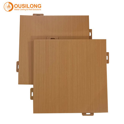 Exterior 3D Wood Grain Aluminum Wall Board PVDF Spray Painted Weather Resistance