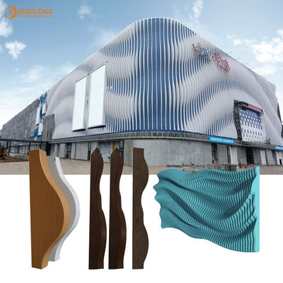 waterproof Suspended Ceiling Tiles Novel Design Curved Aluminum Baffle Ceiling