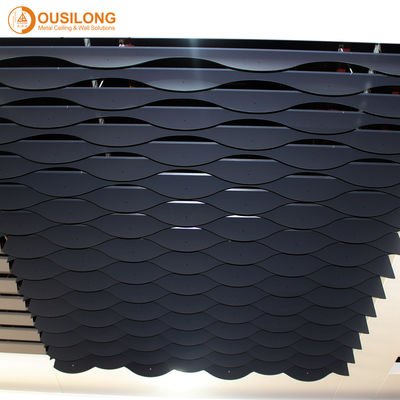 Waterproof metal Suspended Ceiling Tiles modern Design Curved Aluminum Baffle Ceiling