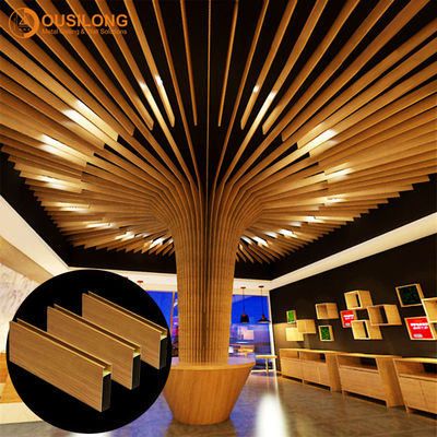 Fireproof Metal Suspended Ceiling Tiles fashionable Curved Aluminum Baffle Ceiling