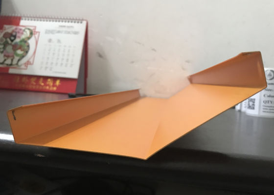 Orange Custom V Shaped Aluminium Strip Ceiling Open View Aluminium Suspended System