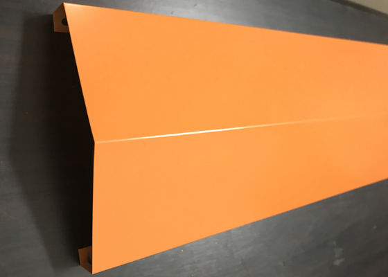 Orange Custom V Shaped Aluminium Strip Ceiling Open View Aluminium Suspended System