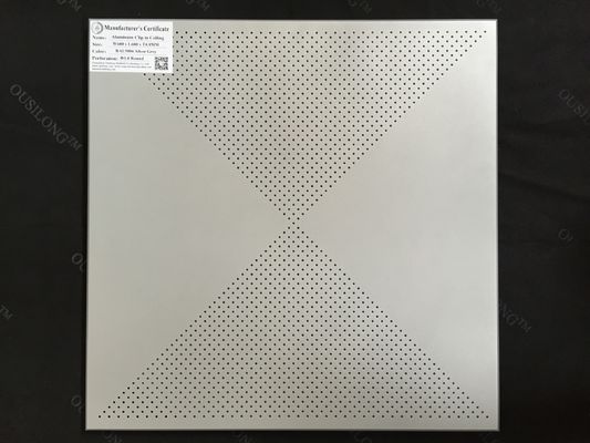 600 x 600 Fireproof Acoustic Aluminum Perforated Ceiling Panel for Building Ceiling Wall Decoration