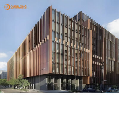 Wooden Grain Color Customized Aluminum Louvers Panel Thickness 0.8 to 3.0mm Designed for Airflow and Building Exterior Protection