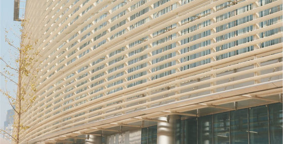 decorative Aluminum exterior Sun Shade System Rhombus Louver wall panel , Powder coating