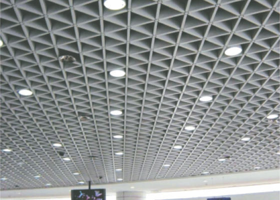 suspended decorative Metal Grid Ceiling aluminum Triangle For stadiums / subway