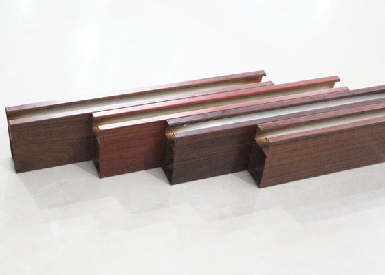 Rectangle Strip Linear White Metal Ceiling Tile For Airport , T30mm x 70mm