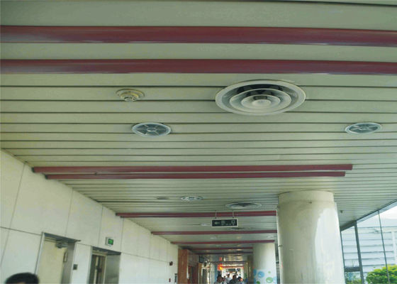 Perforated Beveled S - shaped Aluminium Strip Ceiling , Acoustic Suspended Ceiling