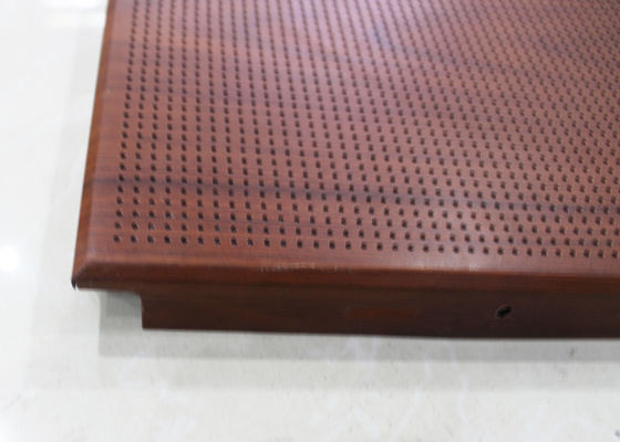 Architectural Drop Acoustic Ceiling Tiles Perforated Metal False Ceiling With Powder Coating