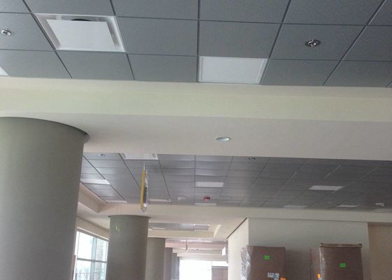 Grey Color Galvanized Steel Lay In Ceiling Tiles 605 X 605mm For Airport