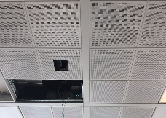 1'×1' White Color Perforation Φ2.3 Clip In Ceiling For Office Building