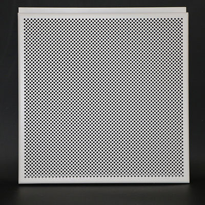 White Aluminum Perforated Hook Drop Suspended Metal Ceiling Tiles Non - Flammable