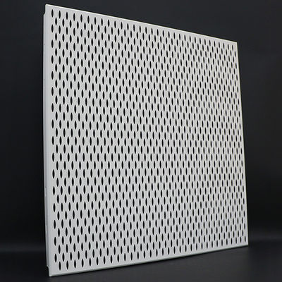 Perforated Aluminum Alloy Clip In Ceiling 600×600mm White Color Suspended Metal Ceiling