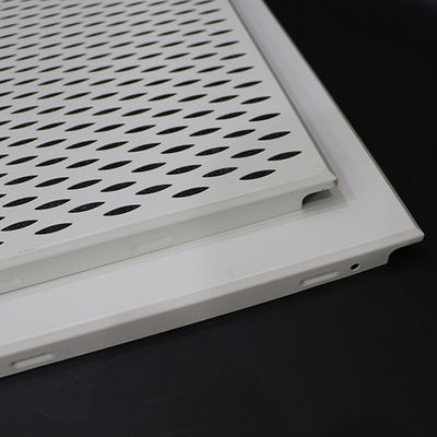 Perforated Aluminum Alloy Clip In Ceiling 600×600mm White Color Suspended Metal Ceiling