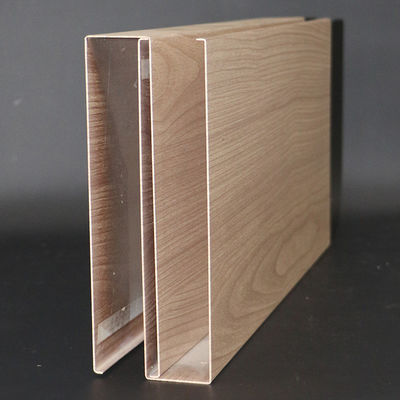 Subway Station Decorative Aluminium Baffle Ceiling Wood Grian Lightweight