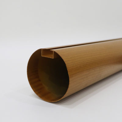 Wood Grain Aluminum Baffle Round Pipe Ceiling 0.7-1.0mm Thickness