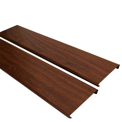 Wood Color Aluminium Strip Ceiling / Aluminium False Ceiling Windproof