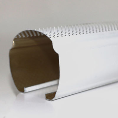 Perforated Round Pipe Drop Aluminum Baffle Ceiling For Airport White Color