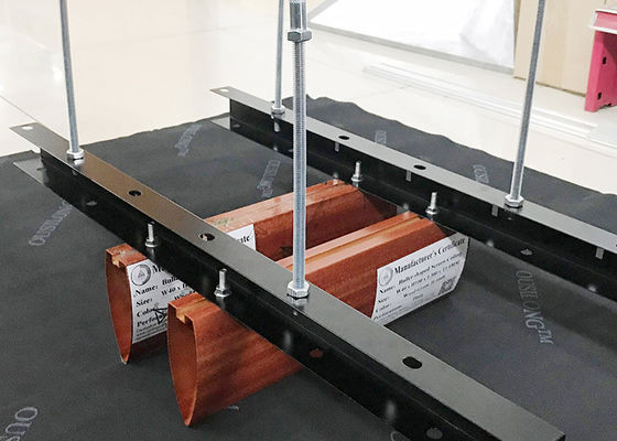 Bullet Shape Screen Aluminum Baffle Ceiling Wooden Grain For Interior Railway Station