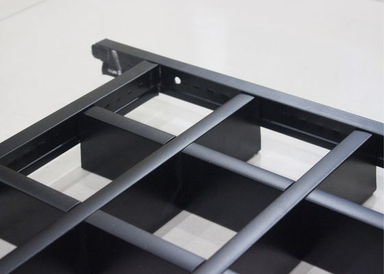Metal Grille Ceiling Commercial Ceiling Tiles Panel , install With Black 14 T-grid