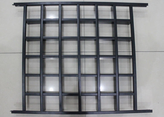 Metal Grille Ceiling Commercial Ceiling Tiles Panel , install With Black 14 T-grid