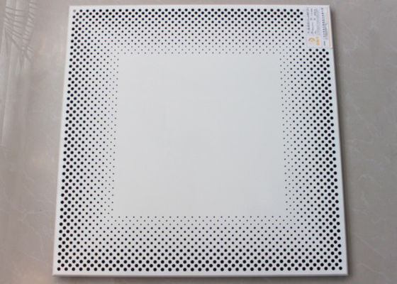 White Perforated Metal Ceiling tiles Tegular of Punching Holes PA6012T