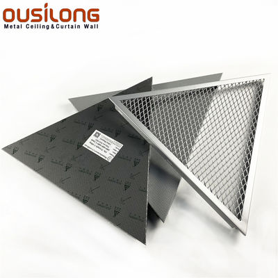 Acoustical Triangle Aluminum / Aluminium Mesh Clip Snap in Ceiling Panel Framed Trianguler Ceiling