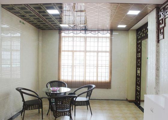 Aluminum Framed Mirror Drop Ceiling Tiles , 3 D Texture Indoor Ceiling