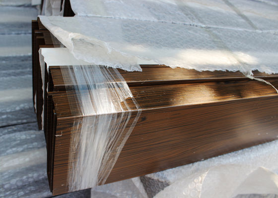 Metal Linear U aluminium Profile Screen Ceiling with various Wood Like Colours Available