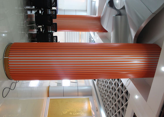 Decoration U-Aluminium Profile Screen Ceiling , Wood Like Aluminum Square Tube Ceiling