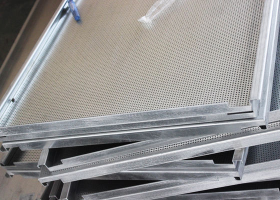 Decorational NRC 0.65 Acoustic Ceiling Tiles , Perforated E Shaped Hook On Ceiling