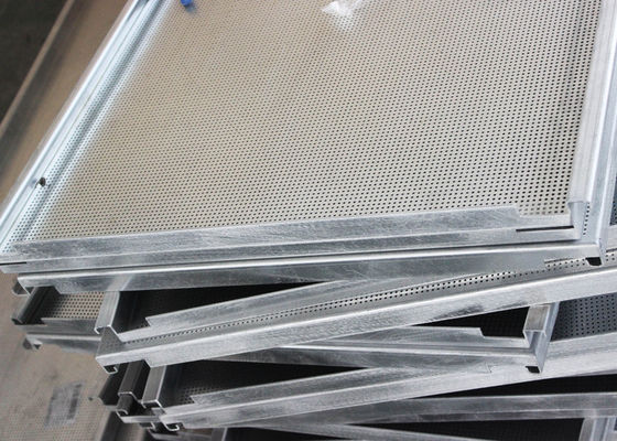 Decorational NRC 0.65 Acoustic Ceiling Tiles , Perforated E Shaped Hook On Ceiling