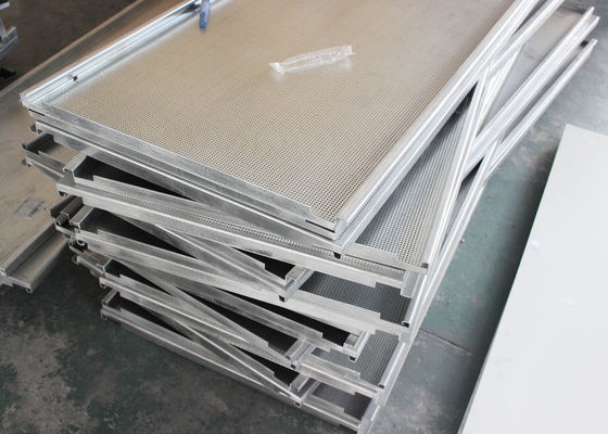 Decorational NRC 0.65 Acoustic Ceiling Tiles , Perforated E Shaped Hook On Ceiling