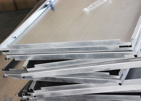 Decorational NRC 0.65 Acoustic Ceiling Tiles , Perforated E Shaped Hook On Ceiling