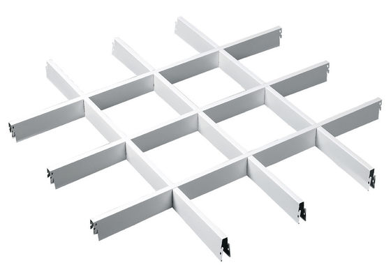 White Aluminum / Aluminium Suspended Open Cell Ceiling Decorative Metal Wall Ceiling Materials