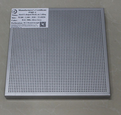 Perforated Suspended Commercial Metal Ceiling Tiles Sound Shield