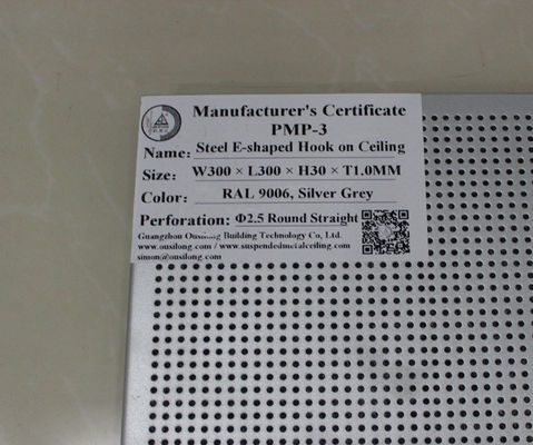 Perforated Suspended Commercial Metal Ceiling Tiles Sound Shield
