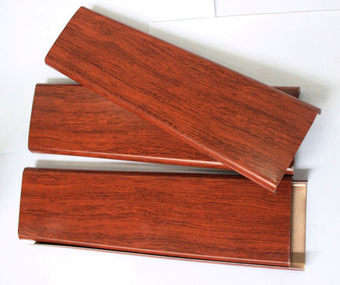 Modern Aluminum Strip Ceiling U Shaped Wood Grain Color For Hotel Airport