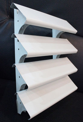 Exterior Wall Decoration Sun Control Device Aluminum Louvre System 84R White