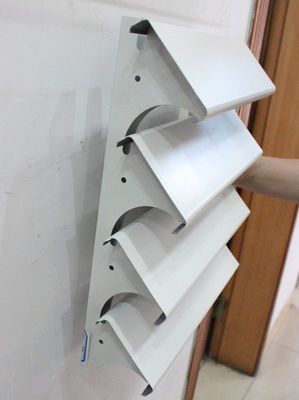 Exterior Wall Decoration Sun Control Device Aluminum Louvre System 84R White