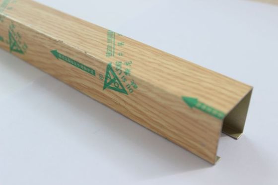 Wood Grain Color U Shaped  Linear Metal Ceiling For Interior Decoration