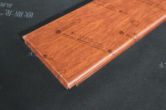 Fireproof Decorative Wood Ceiling Panels Aluminum Alloy Roller Coating