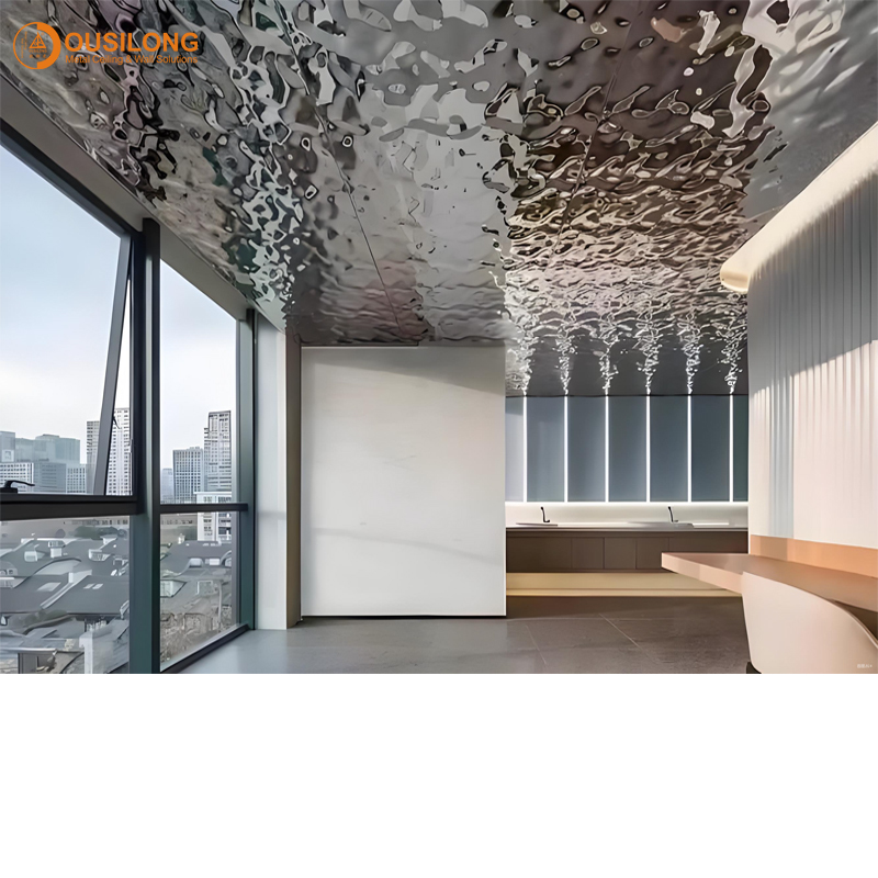 Density 48 Kg per cubic meter water rippled aluminum honeycomb ceiling ...