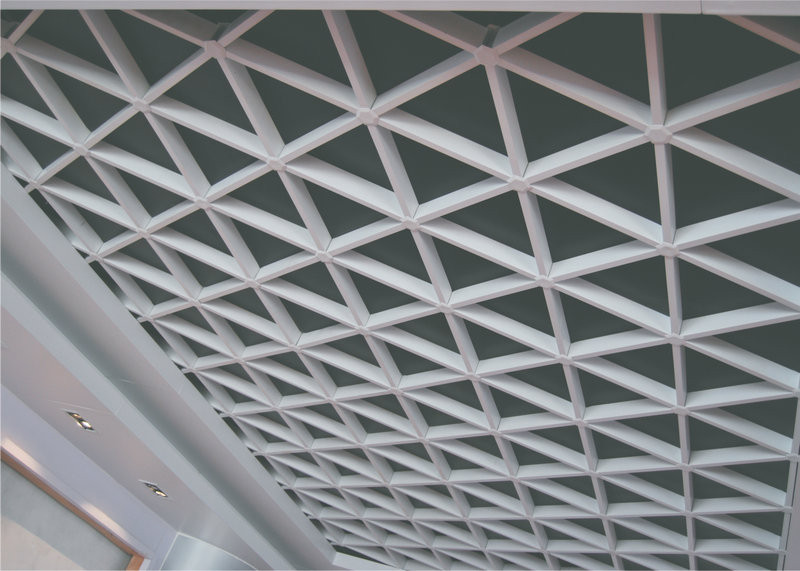 suspended decorative Metal Grid Ceiling aluminum Triangle For stadiums ...
