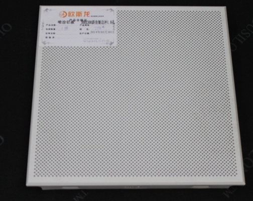 Perforated Or Plain White Aluminum / GI Clip In Ceiling Tiles With Beveled Edge