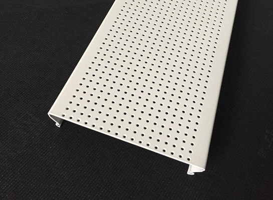 Micro - perforated C- shaped Aluminium Strip Ceiling , Acoustic Ceiling Panels Traffic white Color